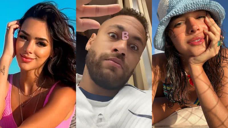 Neymar viralizou no TikTok - Tiktok/@neymarjr e Instagram/@brunabiancardi e @brunamarquezine