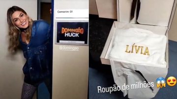Toda alegre, Lívia Andrade chega aos estúdios Globo - Instagram/@liviaandradereal