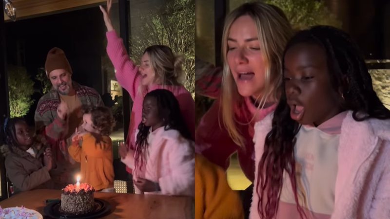 Giovanna Ewbank derreteu a web ao cantar 'parabéns' com o filhos. - Instagram/@gioewbank