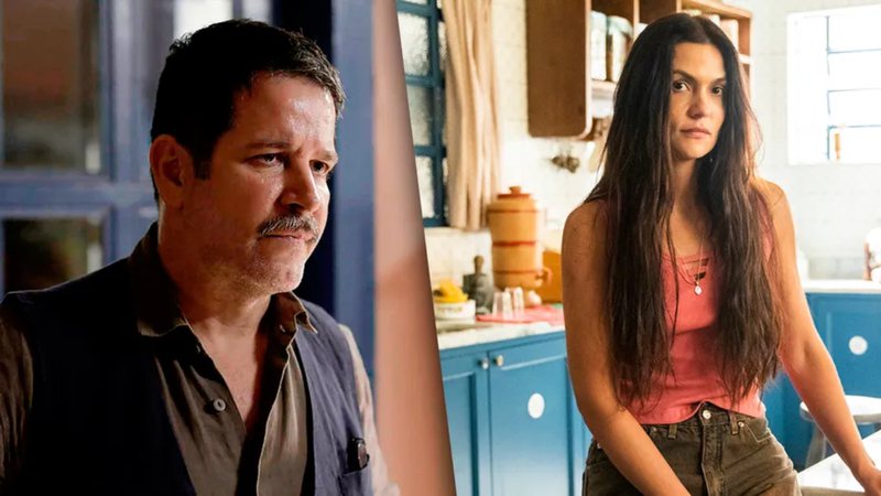 Tenório (Murilo Benício) fica nas mãos de Zefa (Paula Barbosa) em 'Pantanal' - Globo/Divulgação e Globo/João Miguel Júnior