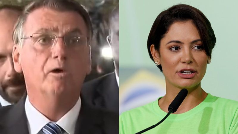 Michelle Bolsonaro não comparece ao pronunciamento do marido - Reprodução/Instagram e Reprodução/TV Globo