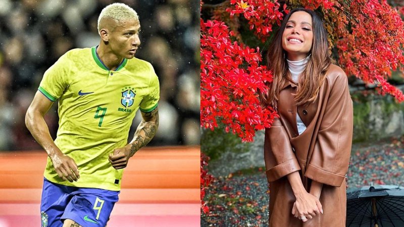 Craque revelou que sua vida amorosa está agitada devido ao sucesso nas quadras - Instagram/@richarlison e @anitta