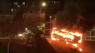 Ônibus incendiado em protesto em Brasília - CNN Brasil