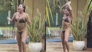 Gretchen usou um biquíni sensual para tomar banho de chuva - Instagram/@mariagretchen