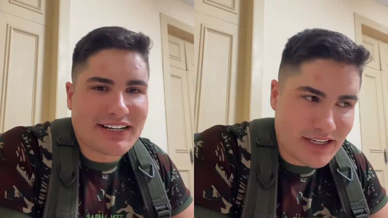 Lucas Souza mostrou o carinho que sente pelo Exército - Instagram/@lucassouza_ofl