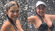 Luiza Tomé impressionou os seguidores ao posar em cachoeira - Twitter/@luizatomeofic