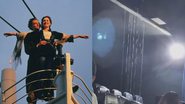 Sala de cinema em São Gonçalo foi inundada durante uma sessão de 'Titanic' - Divulgação/IMDb e Tiktok/Gablcampos