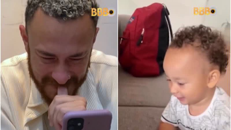 Fred chora com vídeo do filho Cris - Instagram/@bbb