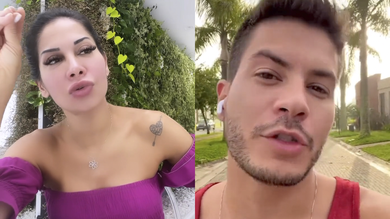 Maíra Cardi afirmou que Arthur Aguiar não lida bem com críticas em esclarecimento no Instagram - Instagram/@mairacardi e @arthuraguiar