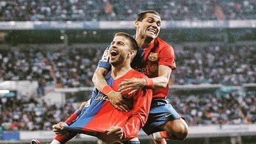 Daniel Alves e Piqué nos tempos de Barcelona. - Instagram/@danialves