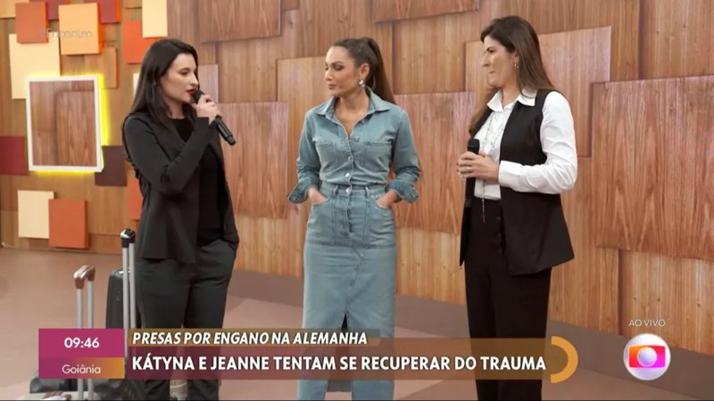 Patrícia Poeta recebeu as duas brasileiras presas por engano na Alemanha - TV Globo