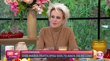 Com rara autorização da Globo, Ana Maria Braga agradeceu a liberação para voltar a antiga emissora - Reprodução/TV Globo