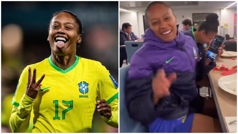 A autora de três gols do Brasil se divertiu com a novidade. - Instagram/@_aryborges