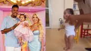 Cecília, filha de Éder Militão e Karoline Lima, encantou ao dar seus primeiros passinhos - Reprodução/Instagram