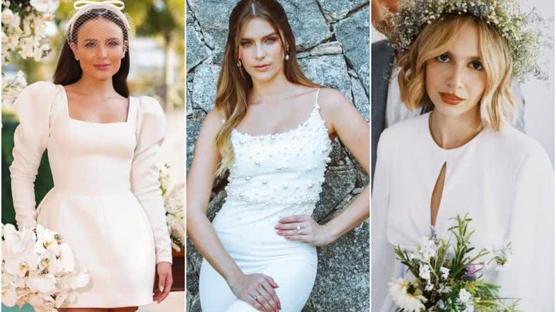 Confira as famosas que optaram por looks de noiva fora do óbvio - Instagram/@larissamanoela/@isabellasantoni/@isascherer