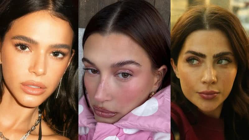 Bruna Marquezine, Hailey Bieber e Jade Picon são adeptas da técnica de brow lamination - Reprodução/Instagram