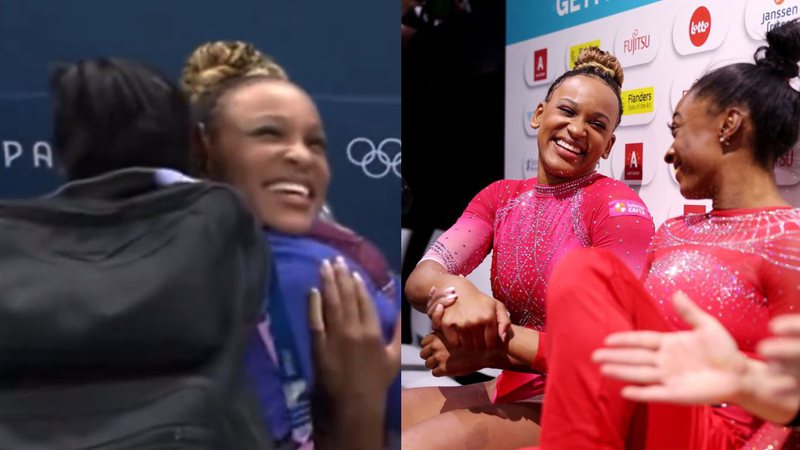 Rebeca Andrade e Simone Biles deixam rivalidade feminina de lado e se apoiam - Reprodução/X