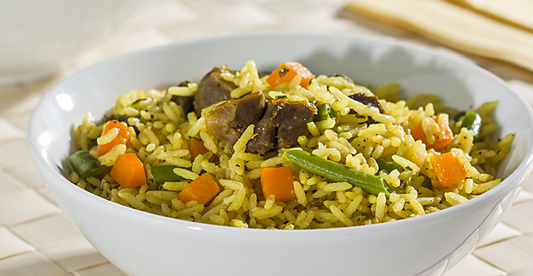 Receita de Arroz de panela de pressão com legumes - Ormuzd Alves