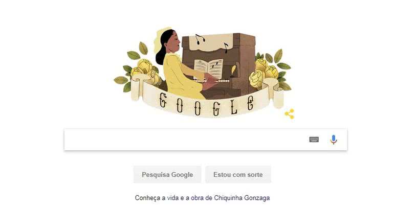 Chiquinha Gonzaga foi lembrada pela página de buscas - Reprodução/Google