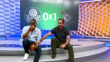 Ivan Moré se emociona ao lado de Caio Ribeiro após reportagem emocionante do Globo Esporte - Reprodução/TV Globo