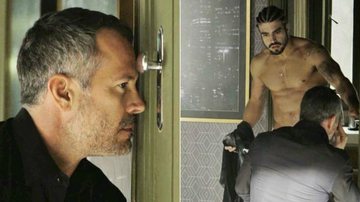 Agno (Malvino Salvador) tenta conquistar Rock (Caio Castro) em 'A Dona do Pedaço'. - TV Globo