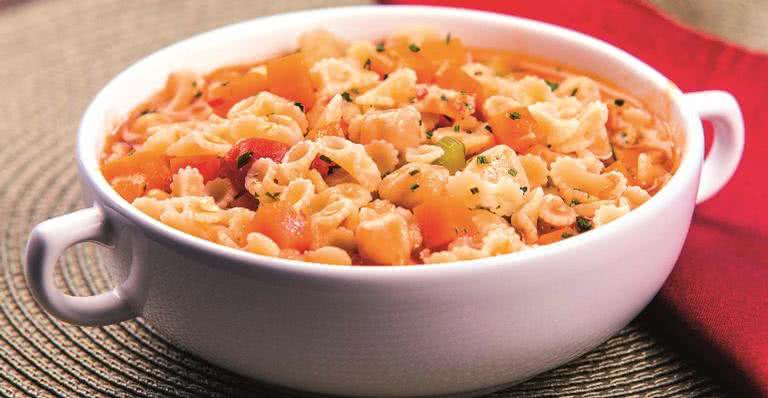 Receita de sopa de farfalle de grão-de-bico - Divulgação