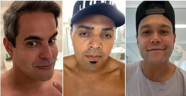 Kaká Diniz, Tirullipa e Marcos, da dupla com Belutti, rasparam a barba para evitar o novo coronavírus - Instagram