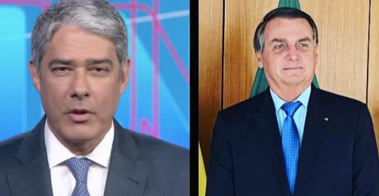 Bolsonaro volta a atacar Bonner durante uma transmissão ao vivo - Globo / Twitter @jairbolsonaro