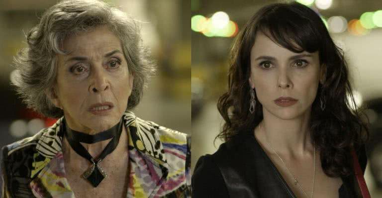 Elvira (Betty Faria) fica cara a cara com Irene (Débora Falabella) - Globo