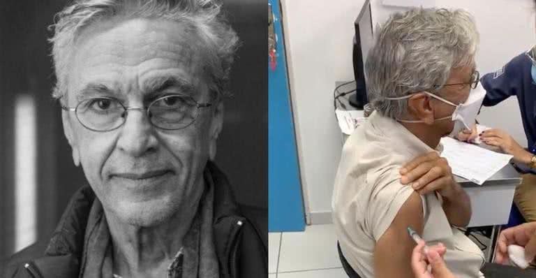 Caetano Veloso recebe a primeira dose do imunizante contra Covid-19 - Instagram / @caetanoveloso