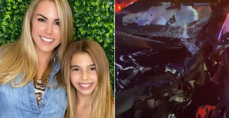 Joana Prado e a filha Kyara sofreram acidente de carro nos Estados Unidos - Instagram/@joanaprado