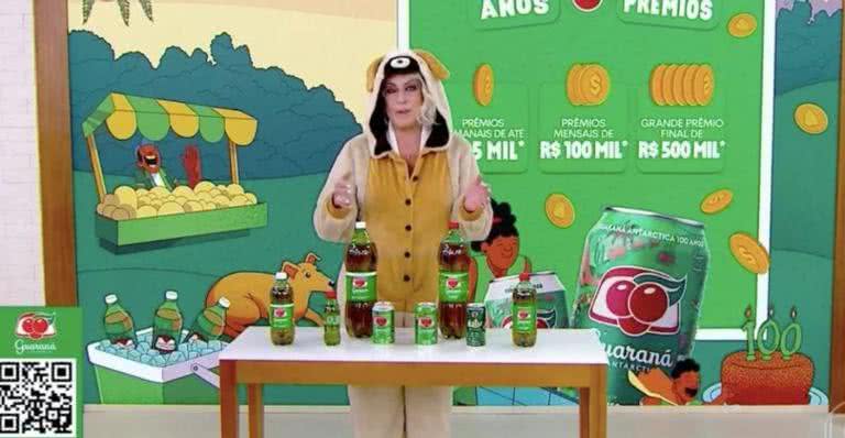 Ana Maria Braga faz merchan para Guaraná Antárctica - TV Globo
