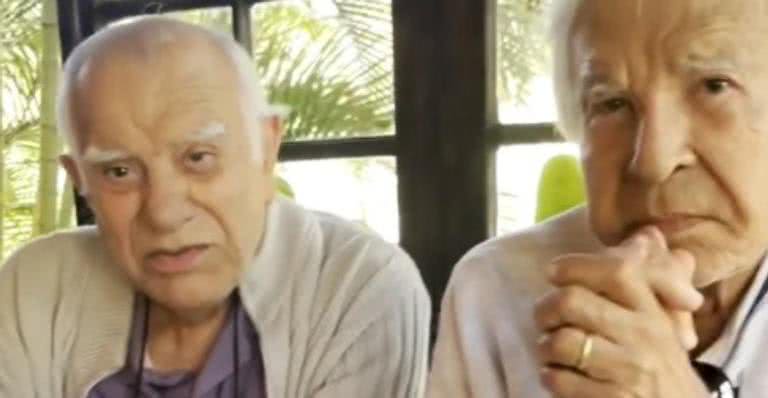 Célio Moreira e Cid Moreira em vídeo recente, compartilhado no Instagram - Reprodução/Instagram