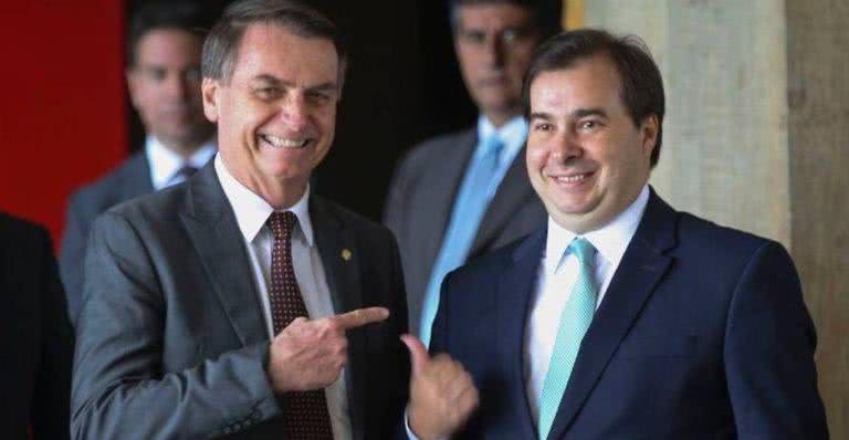 Presidente Jair Bolsonaro ao lado de Rodrigo Maia - Antonio Cruz/Agência Brasil