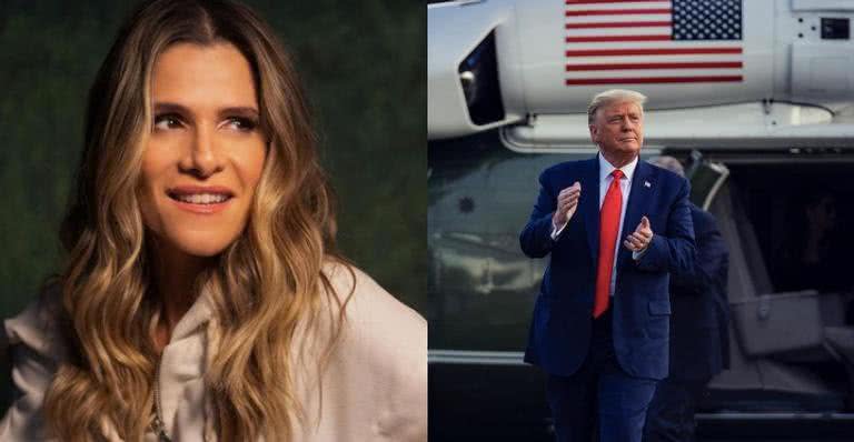 Ingrid Guimarães usa papel higiênico com rosto de ex-presidente dos EUA, Donald Trump - Instagram / @ingridguimaraesoficial / @realdonaldtrump