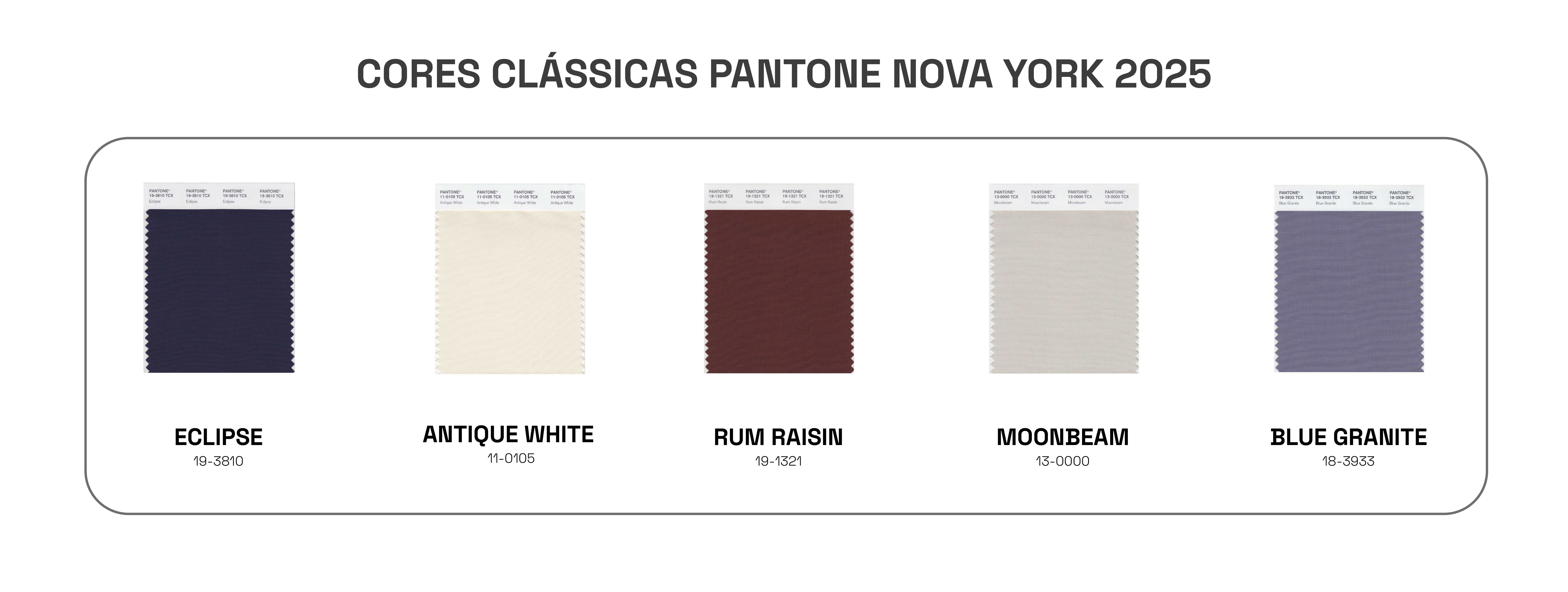 Cores clássicas da coleção Primavera/Verão 2025 do New York Fashion Week que receberam destaque da Pantone