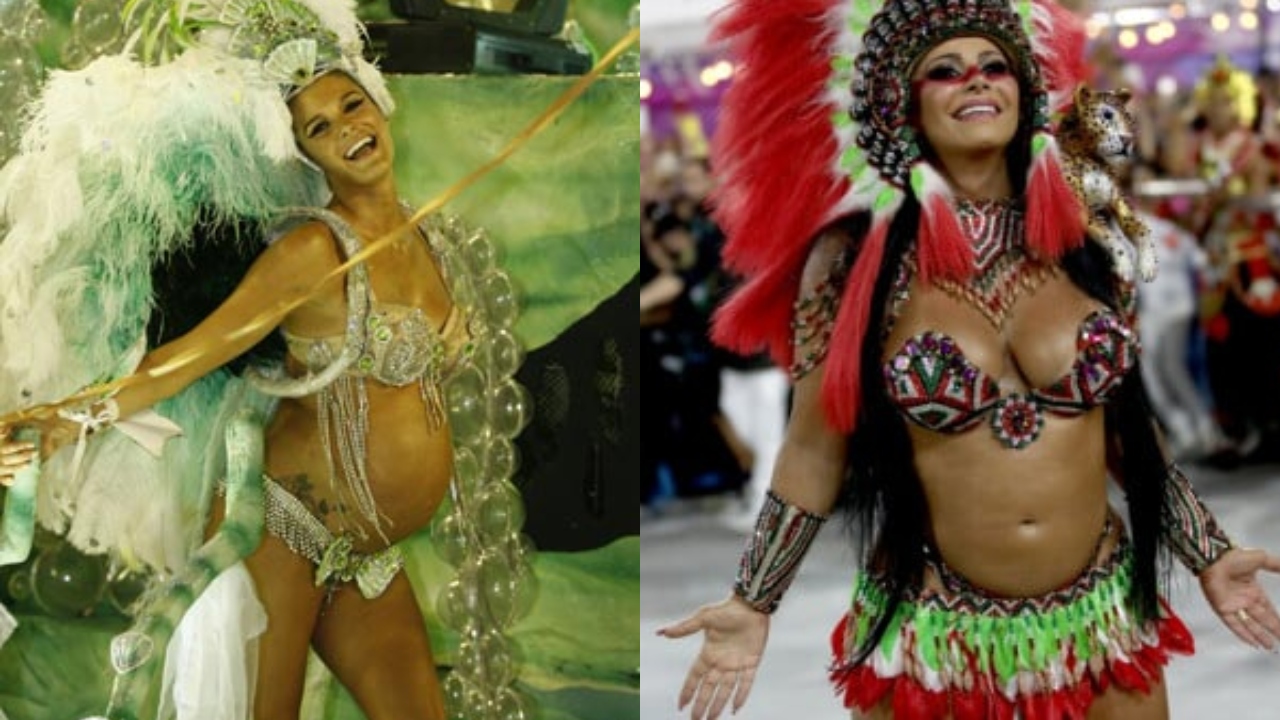 Fernanda Lima e Viviane Araújo estão entre as famosas que desfilaram grávidas no Carnaval