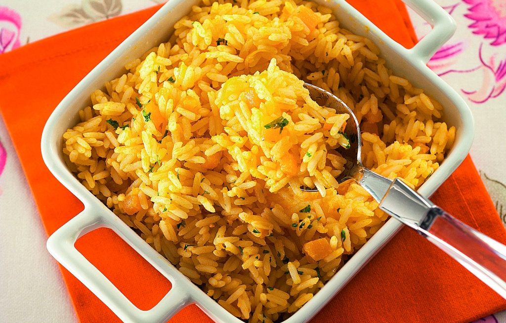 Foto de receita de arroz de abóbora