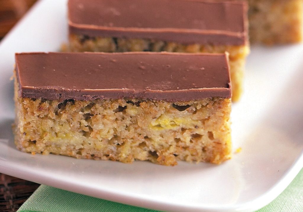 Foto de barras de banana com chocolate