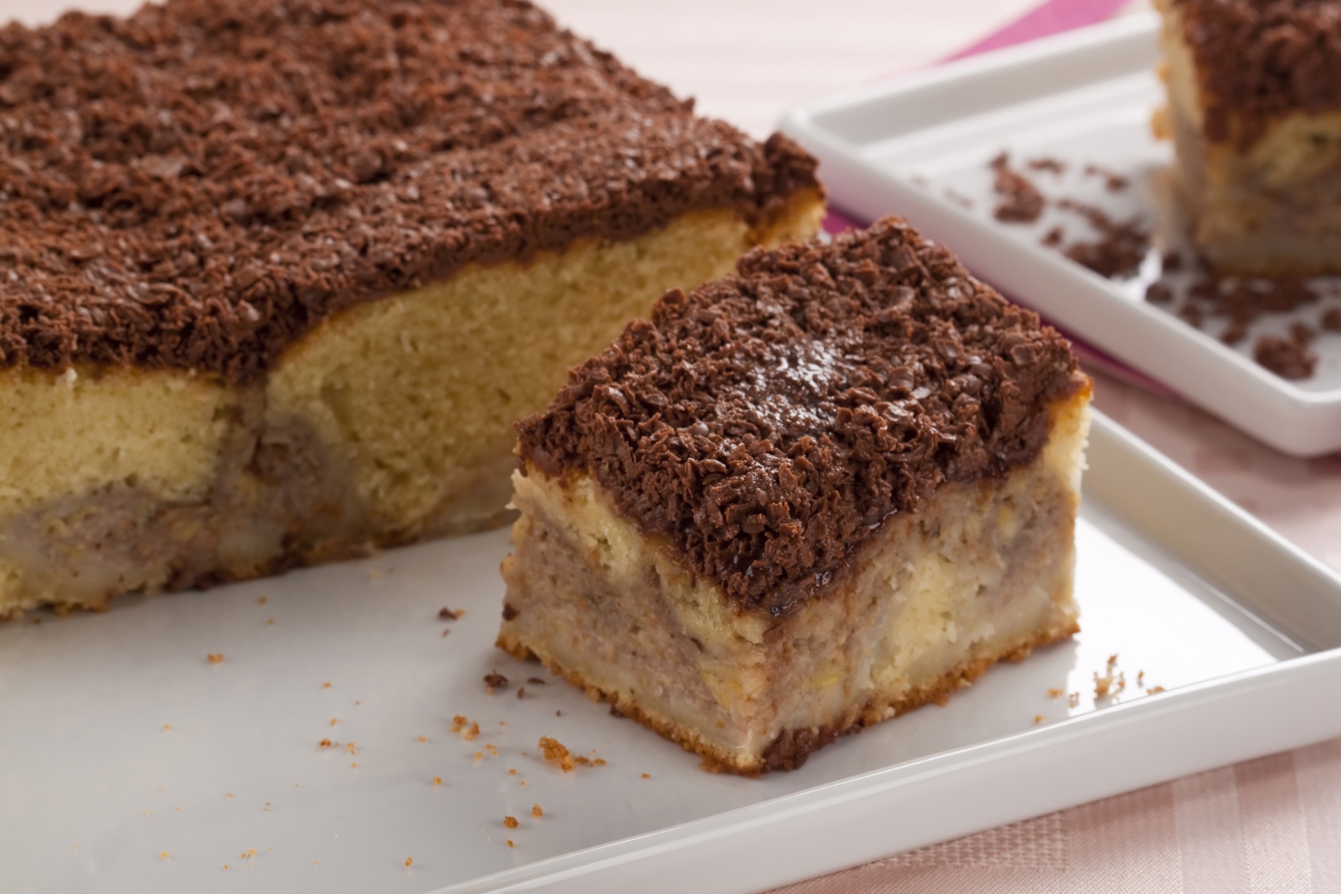 Foto de Bolo fofinho de banana com chocolate