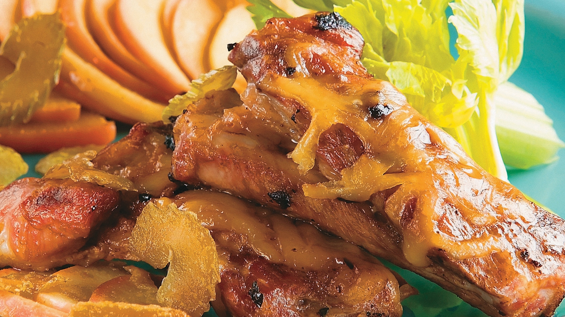 Costeleta de porco com maca