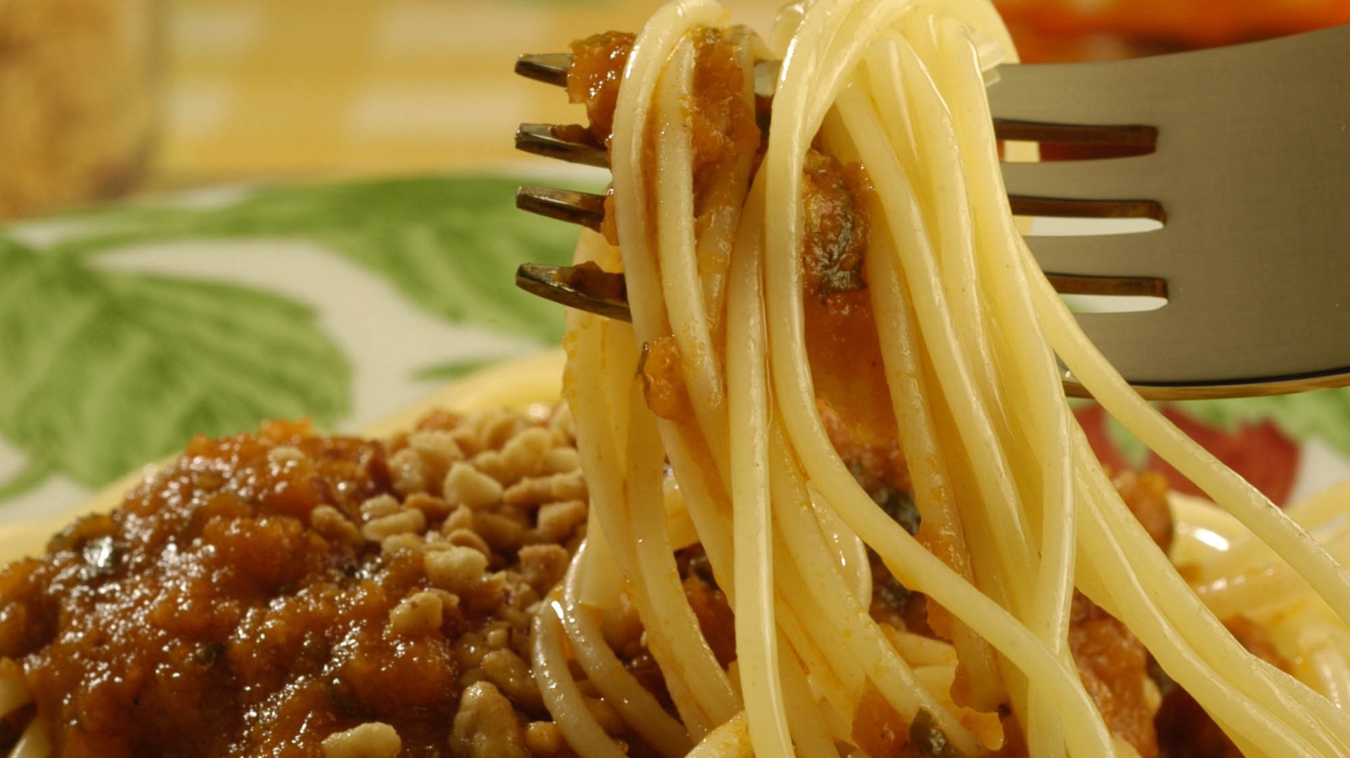 Foto da receita de espaguete com castanha de caju