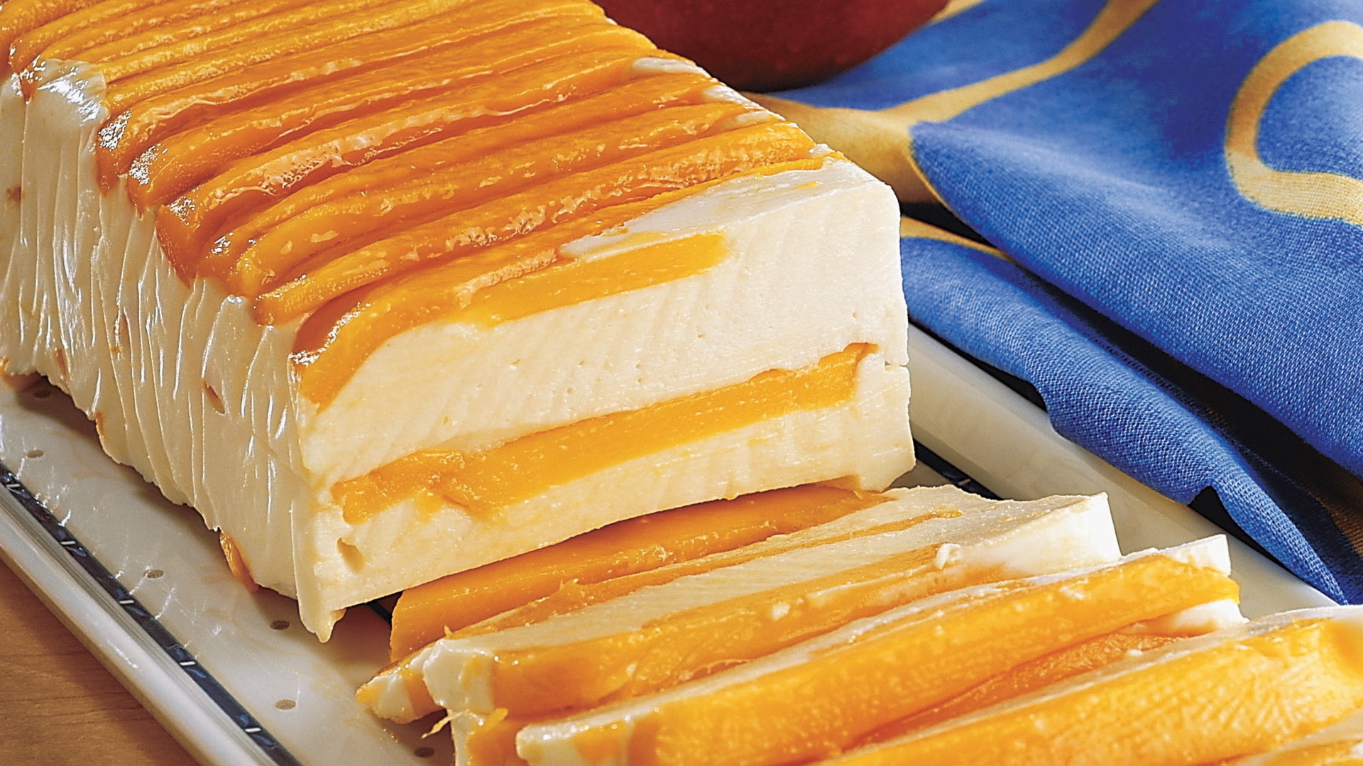 Gelado de manga e pêssego