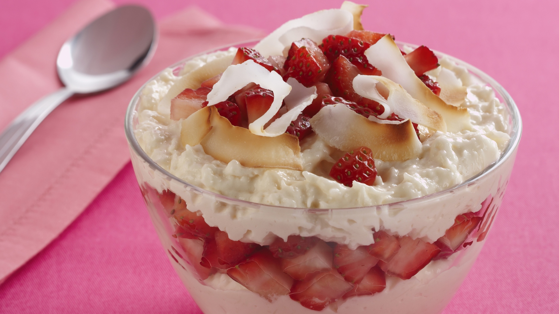 Gelado de morango com coco