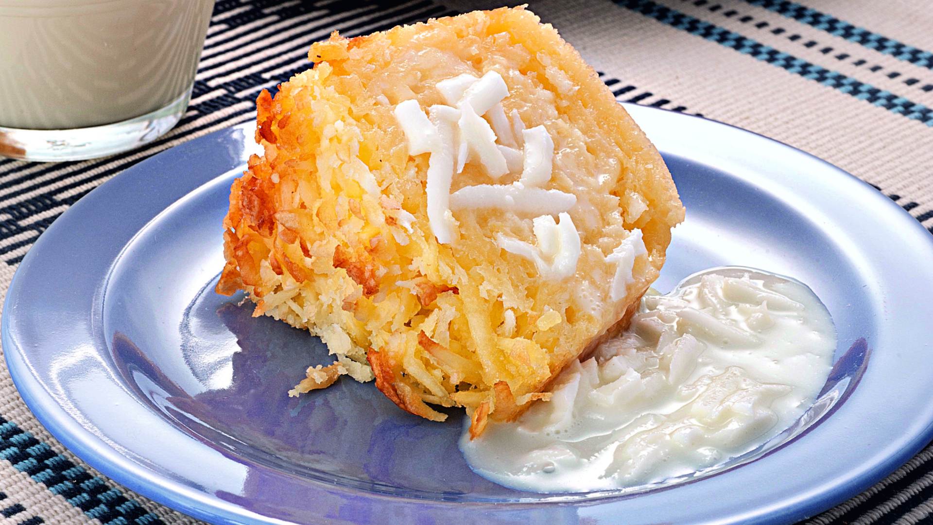 Bolo de aipim e coco.