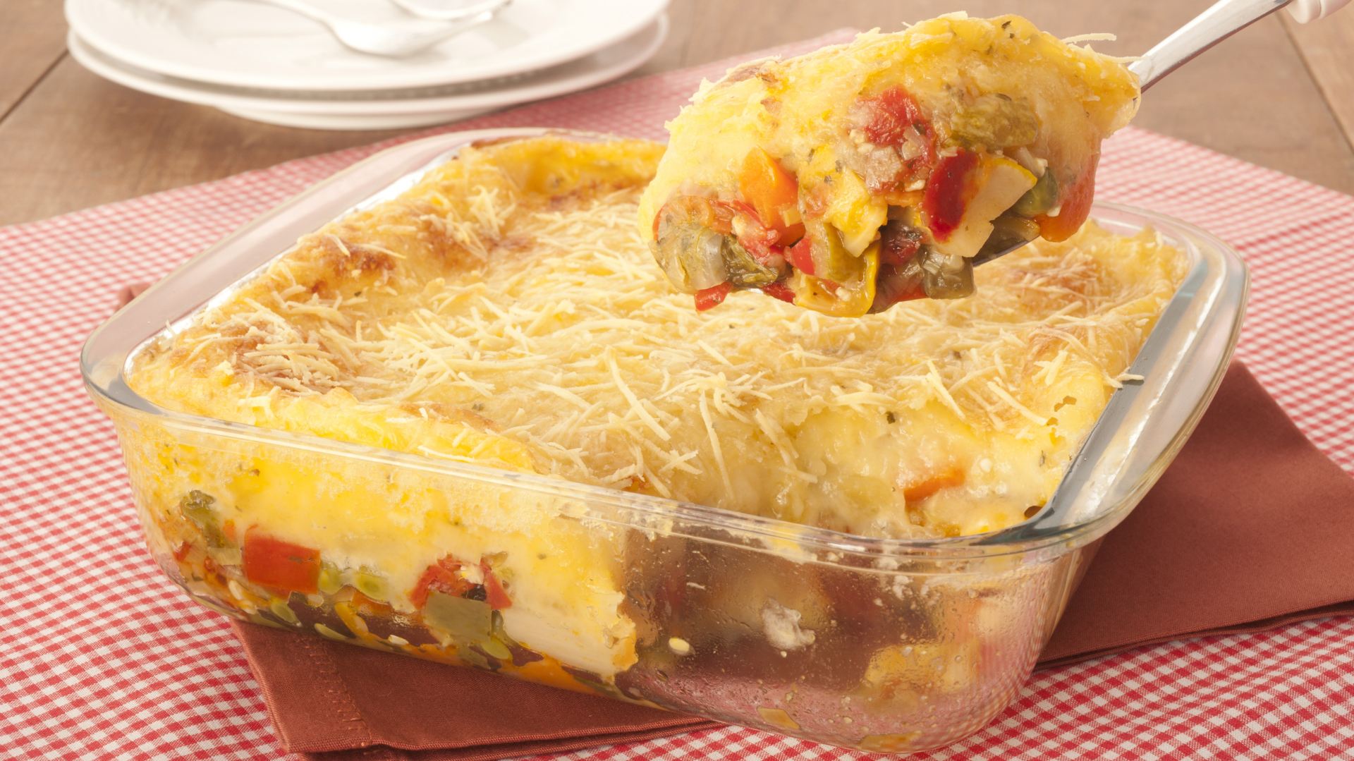 Madalena de aipim e legumes