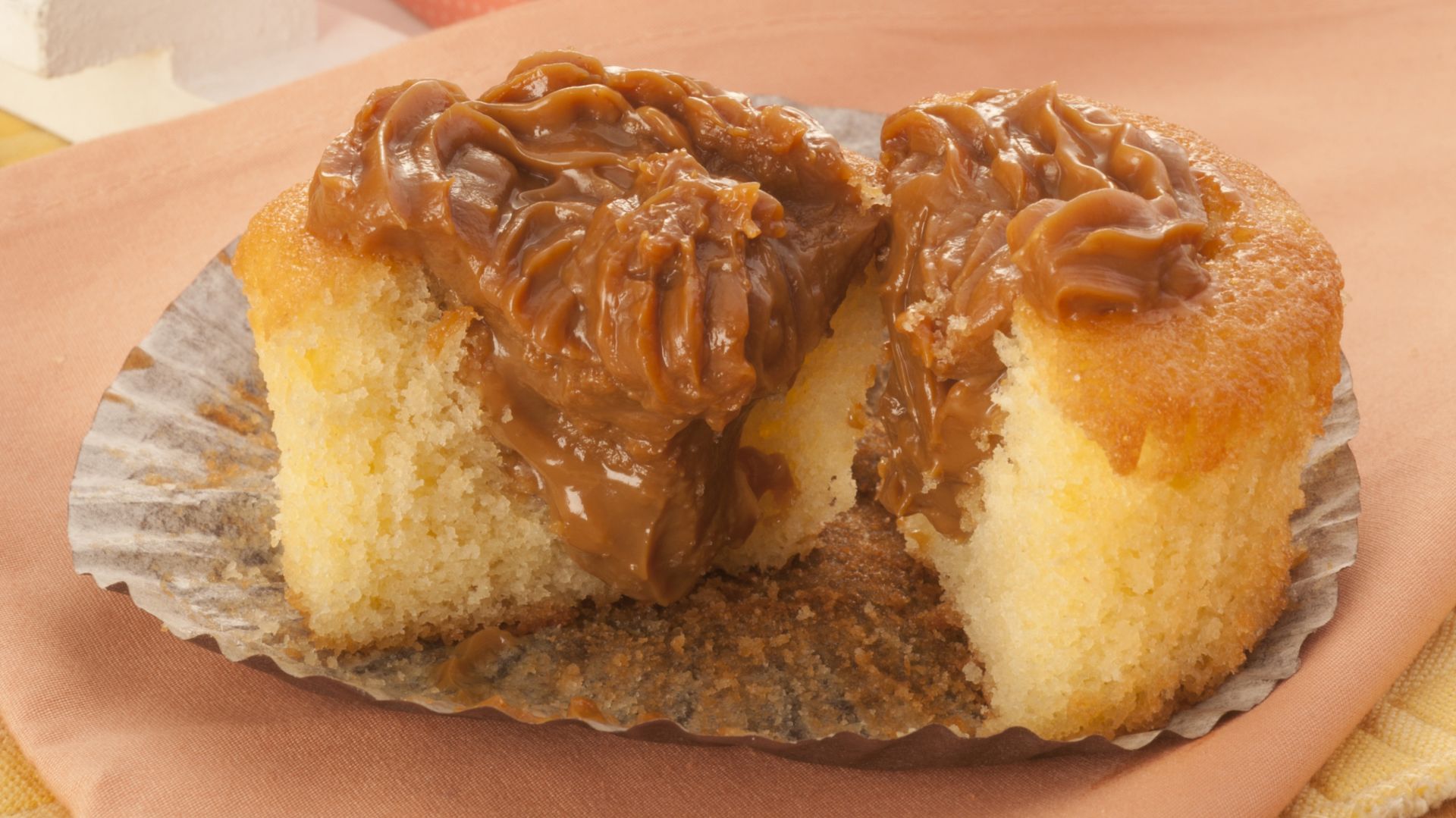 Muffins com doce de leite