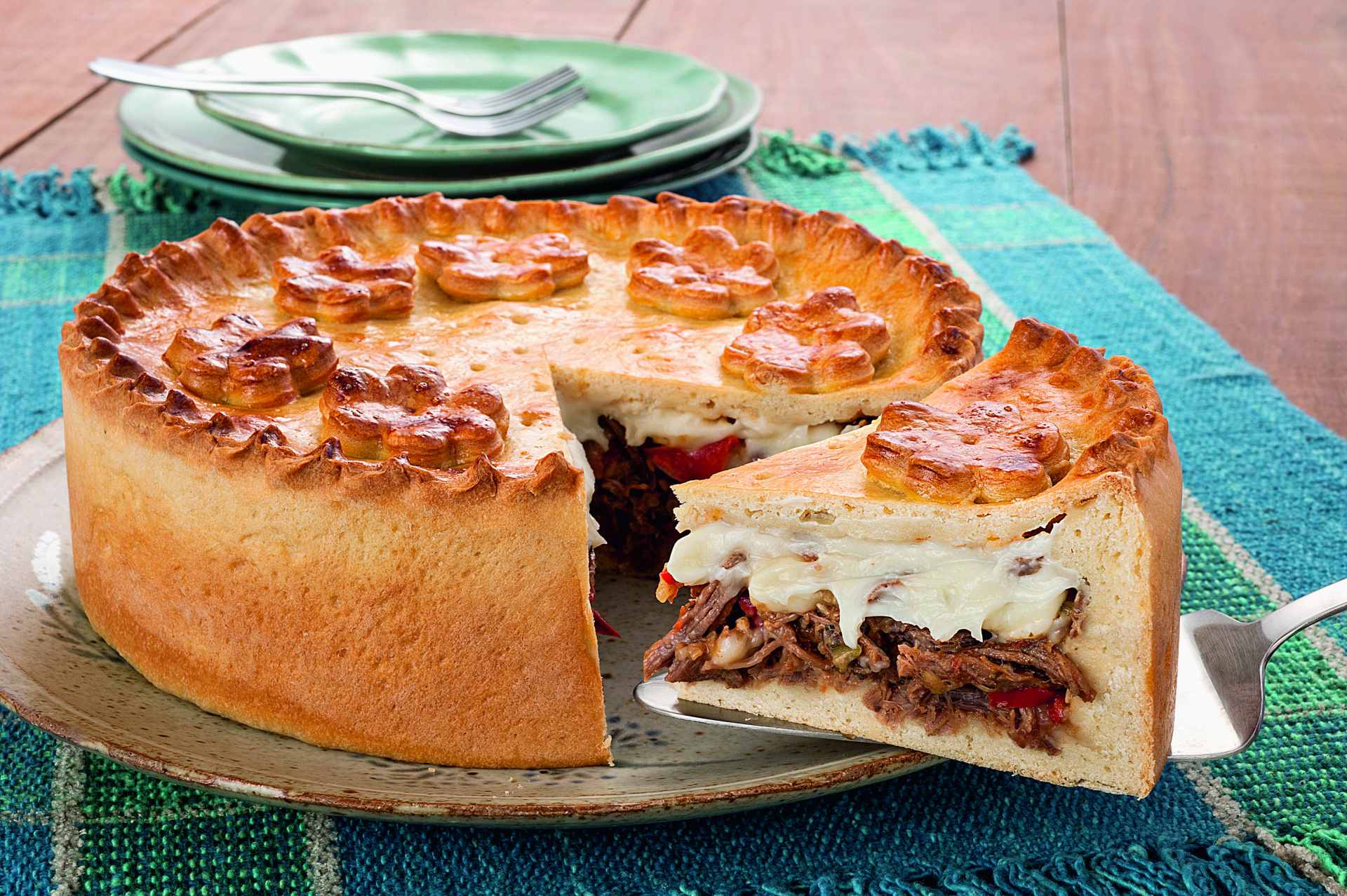Foto de Torta de carne louca e requeijão