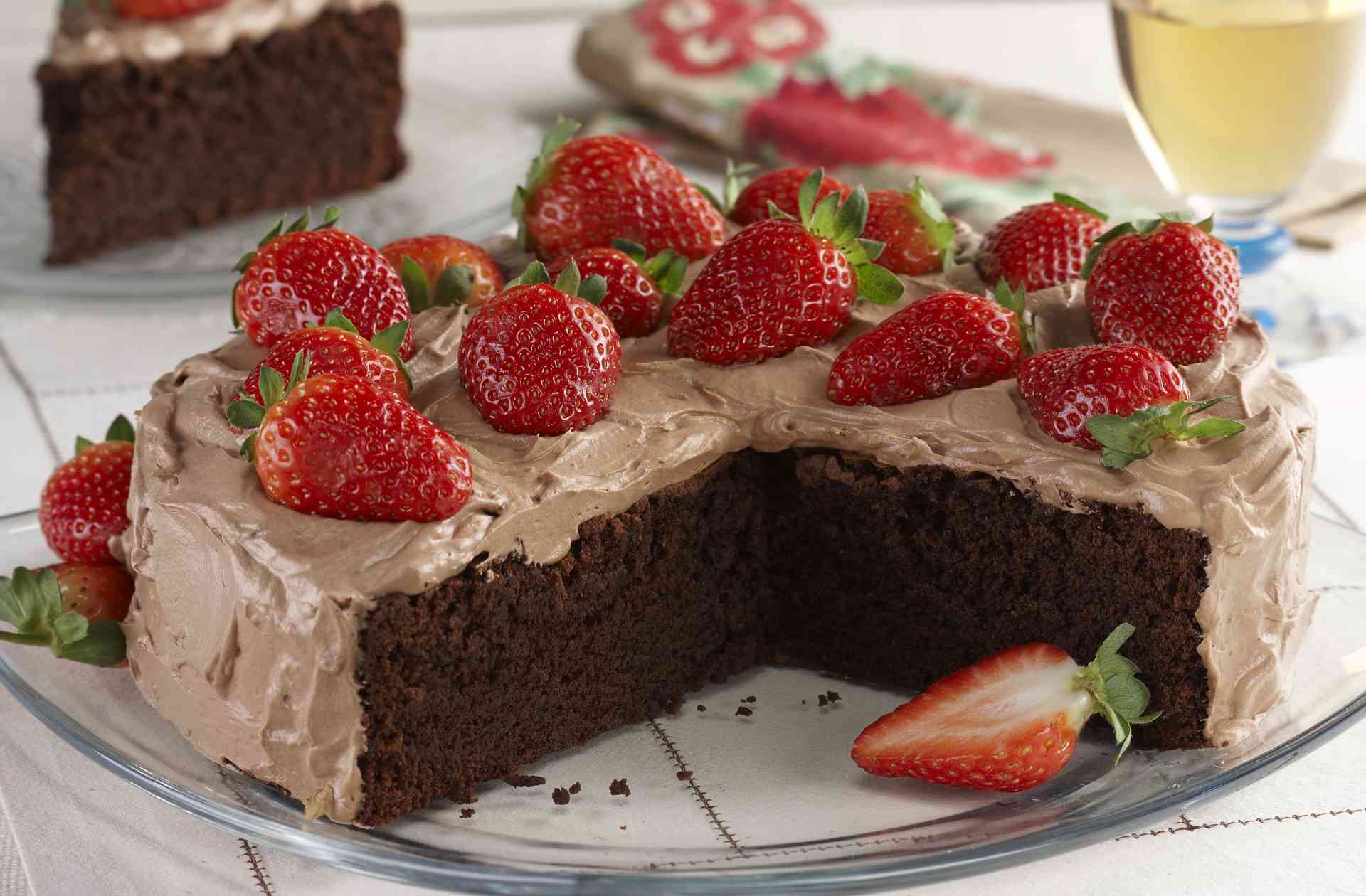 Foto de Torta de chocolate com morango