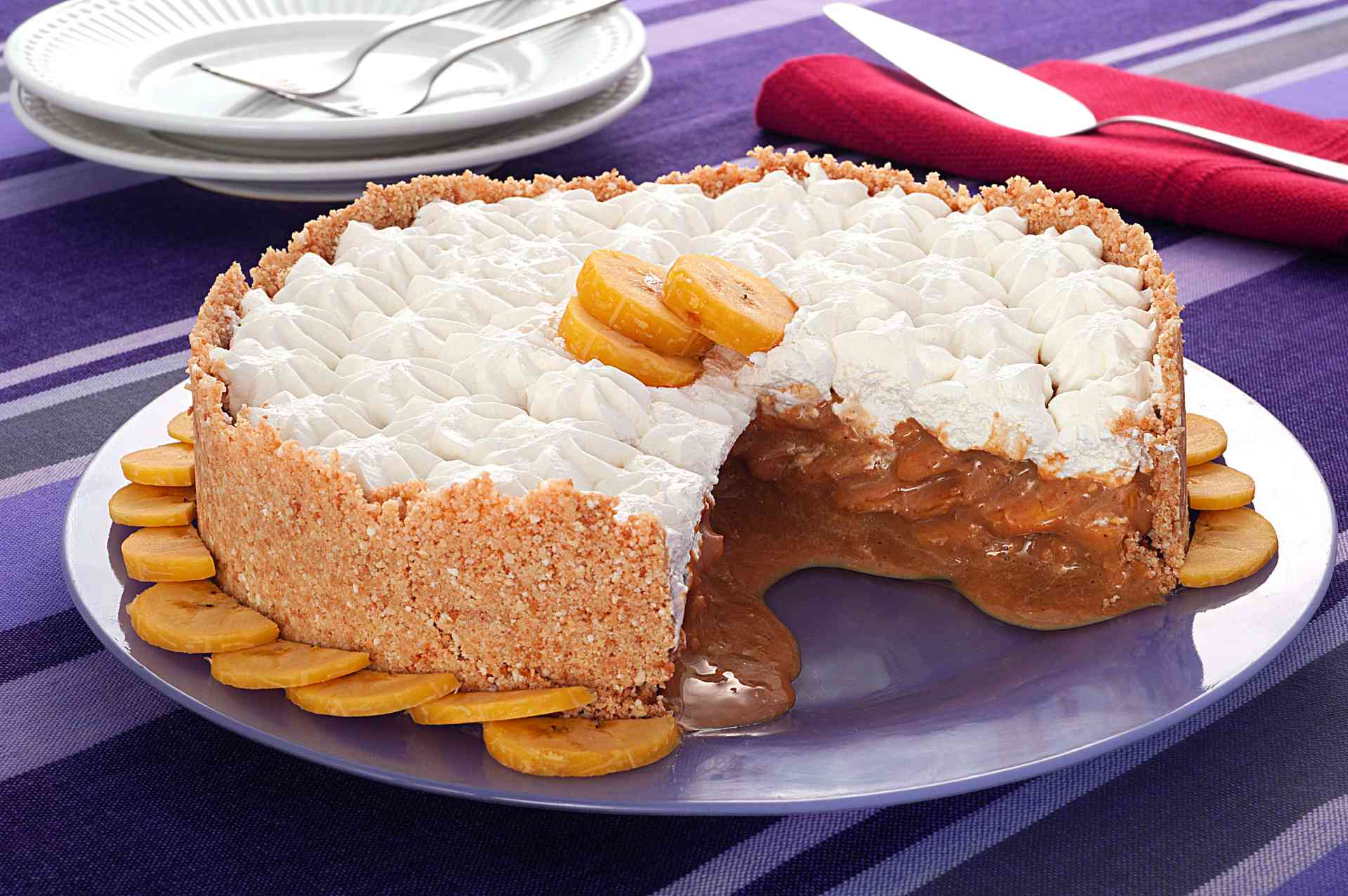 Foto de Torta de doce de leite e banana
